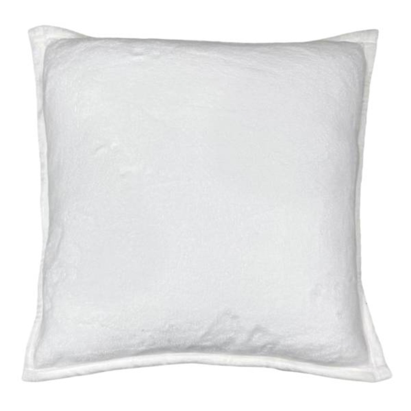 White Micro Plush Throw Pillow, 18″