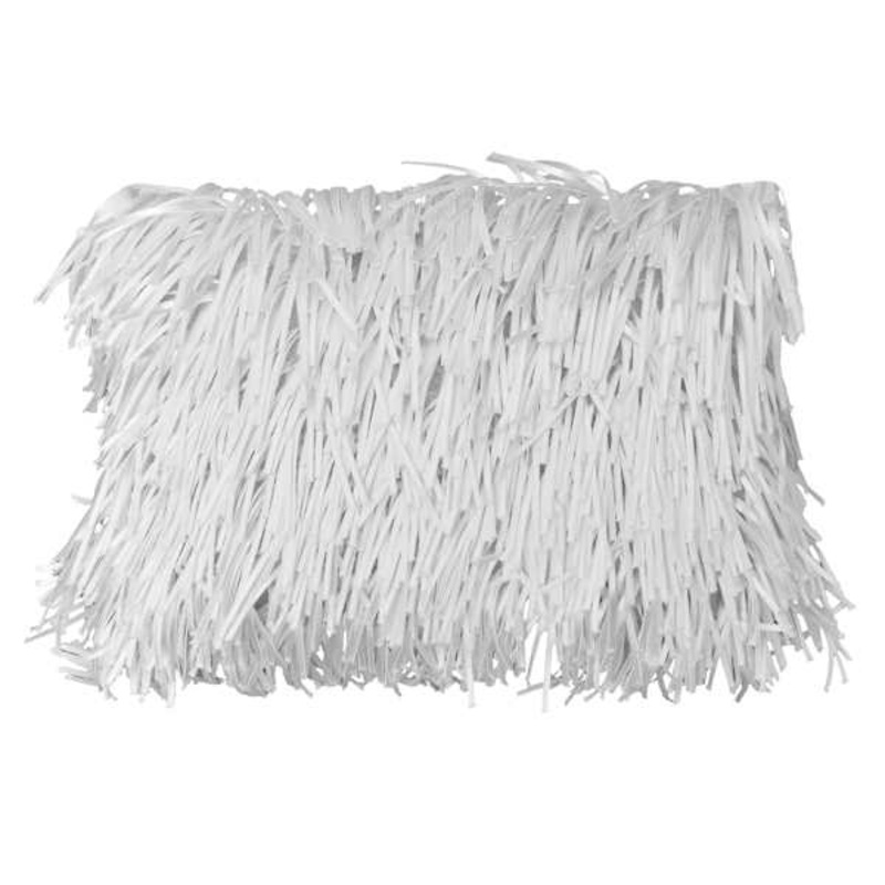 White Shag Throw Pillow, 14×20