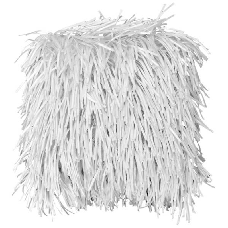 White Shag Throw Pillow, 18″