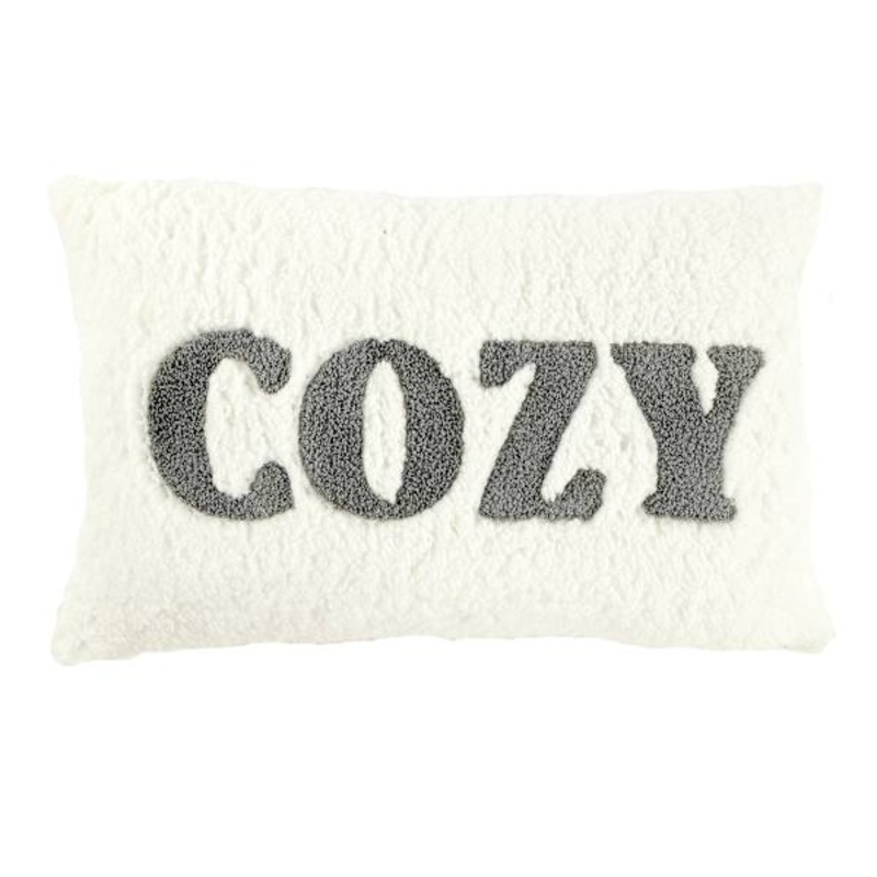 White Sherpa Cozy Oblong Throw Pillow, 13×20