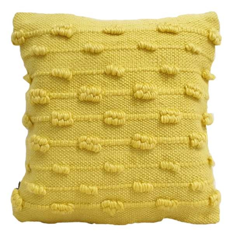 Yellow Bubble Textured Throw Pillow, 16″