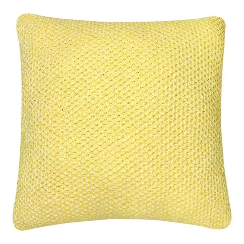Yellow Chenille Braided Throw Pillow, 18″