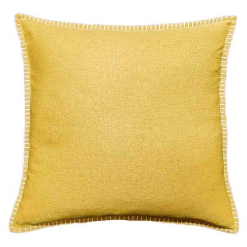 Yellow Heathered Whip Stitch Feather Filled Throw Pillow, 18″