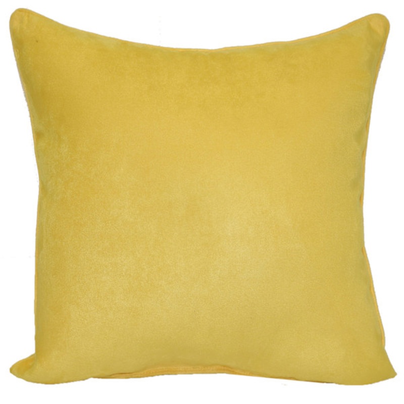 Yellow Heavy Faux Suede Throw Pillow, 24″