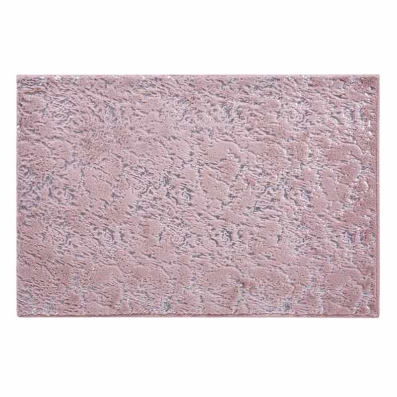 Blush Foiled Faux Fur Accent Rug, 2×3