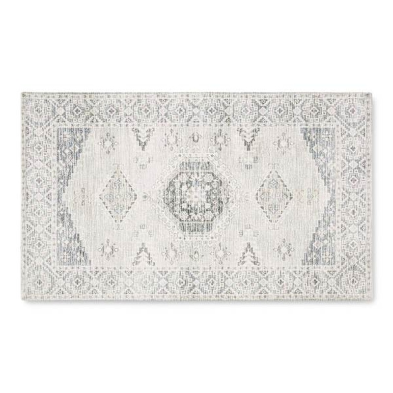 Charlotte Ivory & Blue Tahari Center Medallion Accent Rug, 24×44