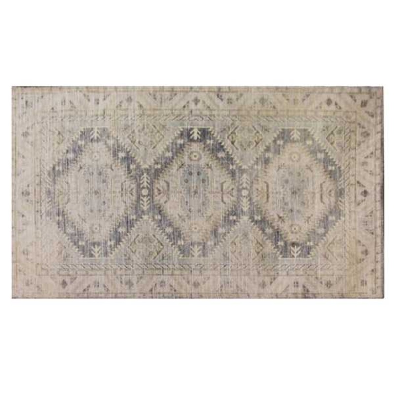 Charlotte Ivory & Blue Tahari Medallions Accent Rug, 24×44