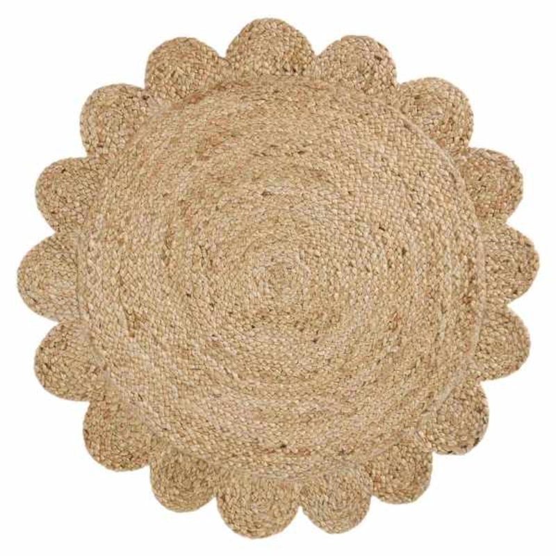 Daisy Jute Round Accent Rug, 3′