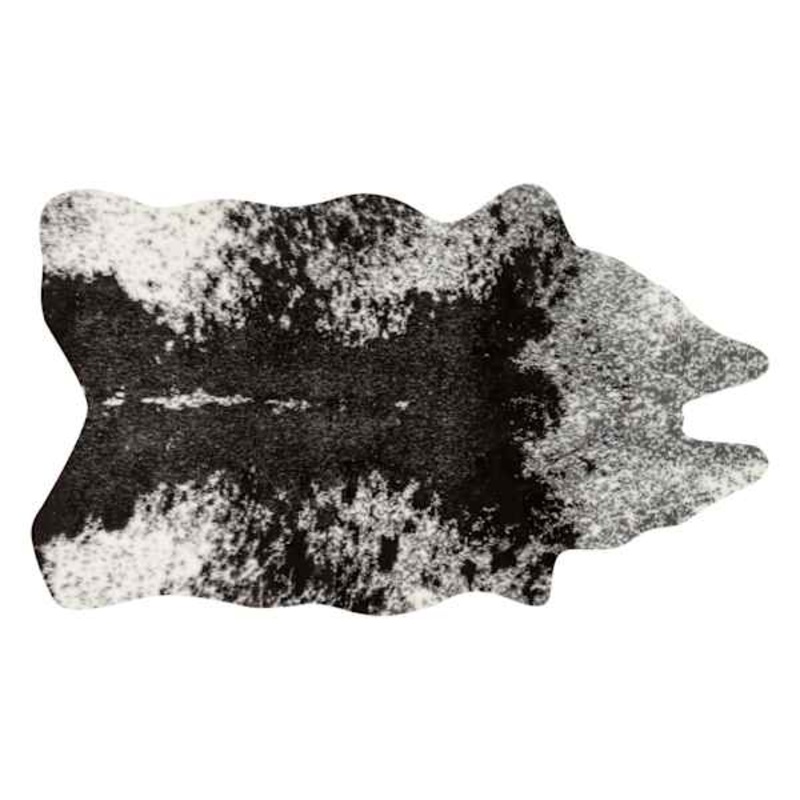 Durango Ivory & Charcoal Faux Cowhide Accent Rug, 3×5