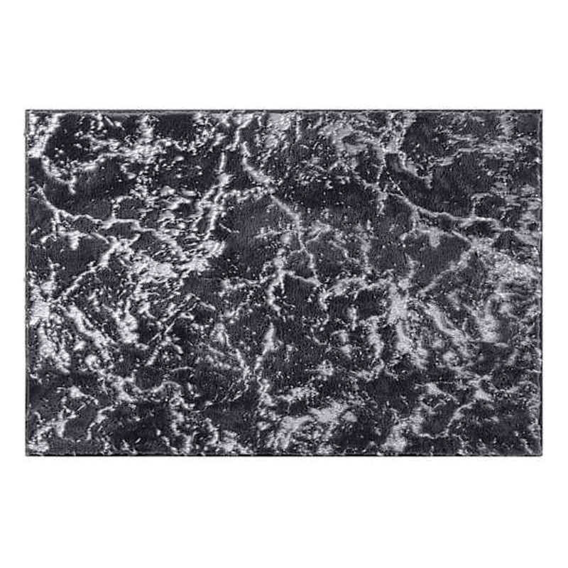 Foiled Dark Grey Faux Fur Accent Rug, 24×36