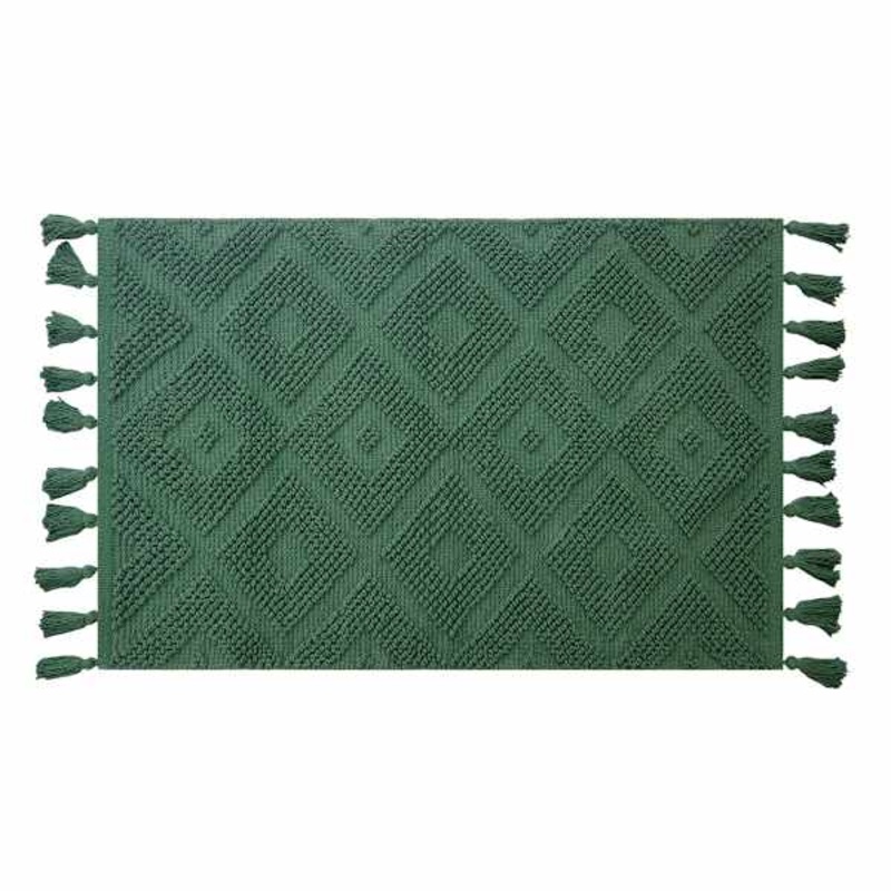 Green High-Low Diamond Handwoven Accent Rug, 27×45