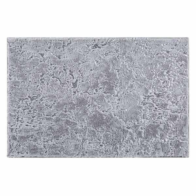 Grey Foiled Faux Fur Accent Rug, 2×3