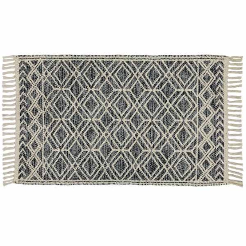 Grey Geo Woven Cotton Jacquard Accent Rug, 27×45