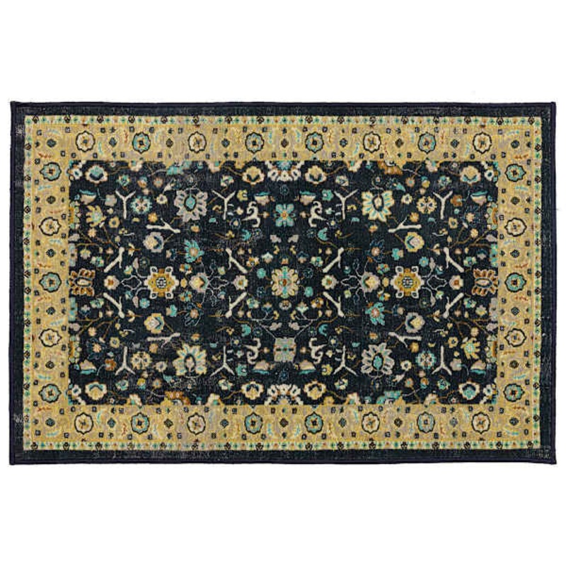 Ikarus Black Traditional Border Accent Rug, 30×45