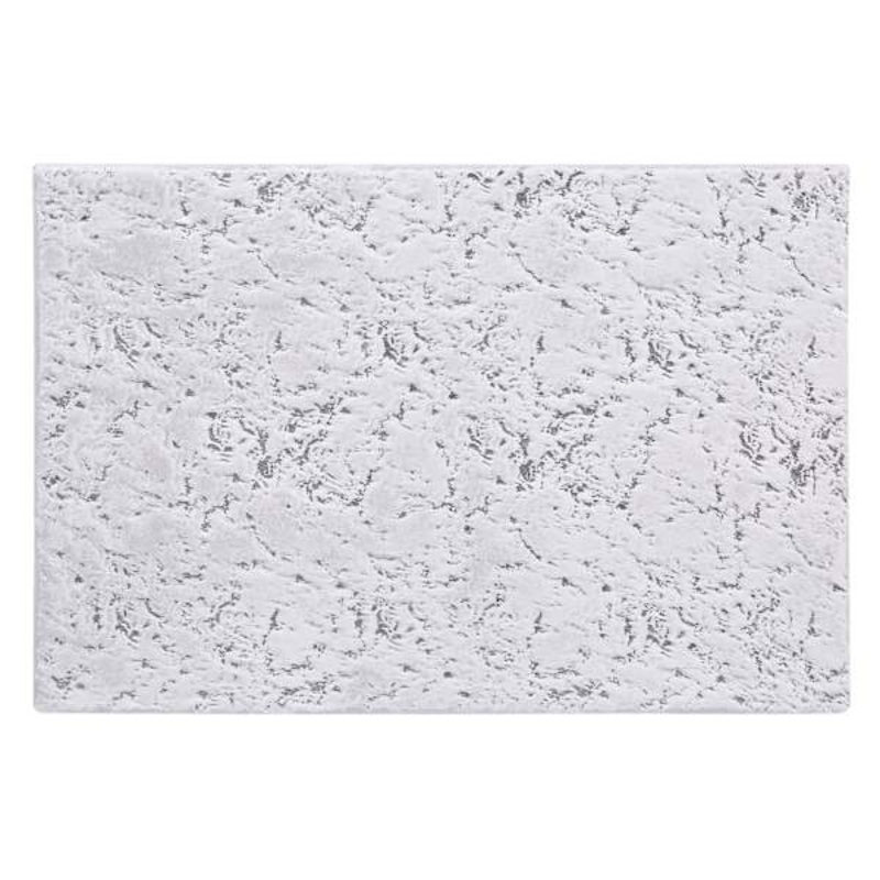 Ivory Foiled Faux Fur Accent Rug, 2×3