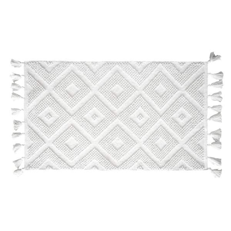 Ivory High-Low Diamond Handwoven Accent Rug, 27×45