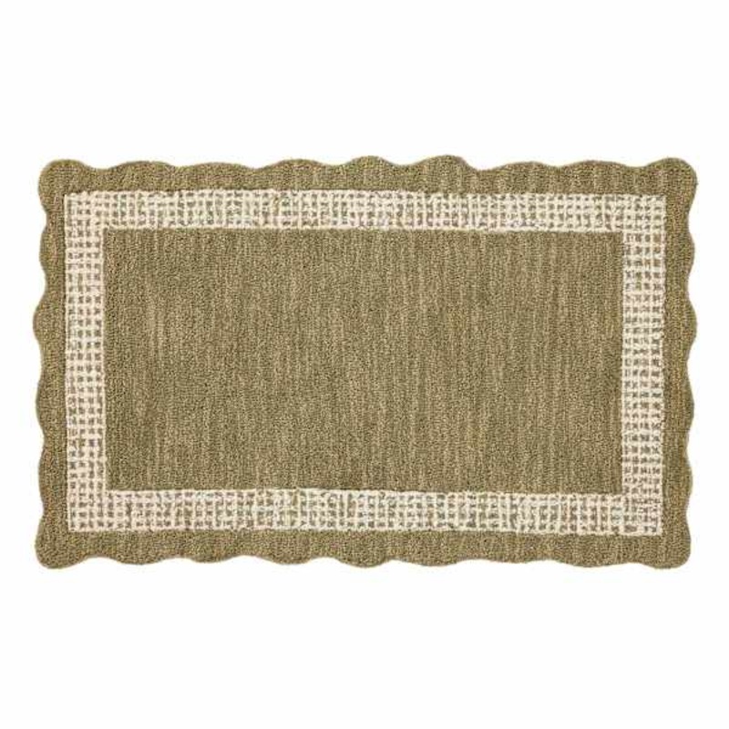 Lainey Green with White Border Accent Rug, 27×45