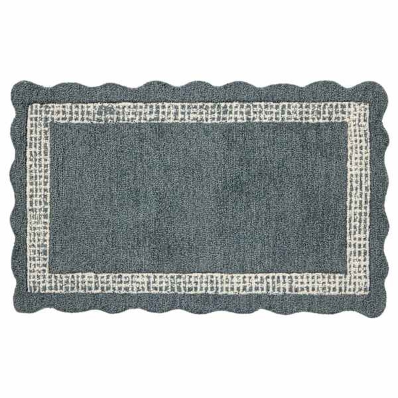 Lainey Indigo with Grid Border Accent Rug, 27×45