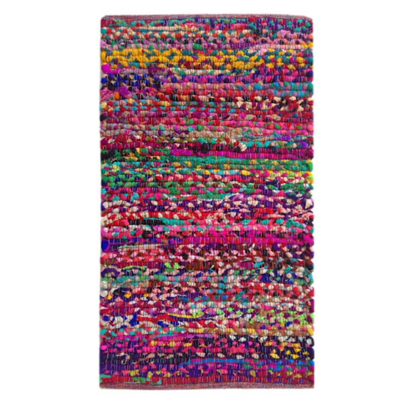 Multicolor Braided Chindi Accent Rug, 2×3