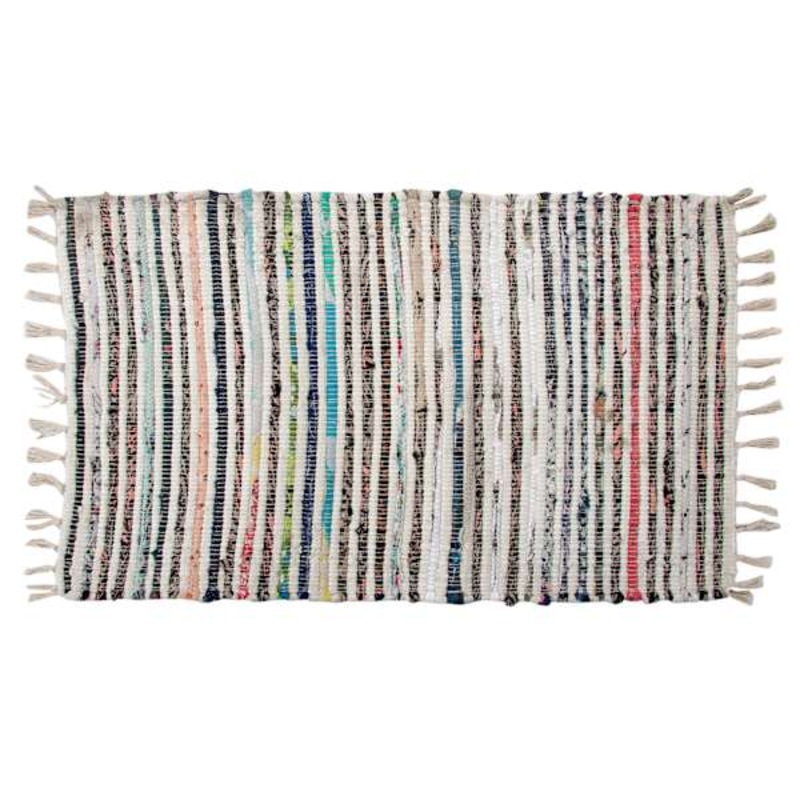 Multicolor Light Chindi Striped Accent Rug, 27×45