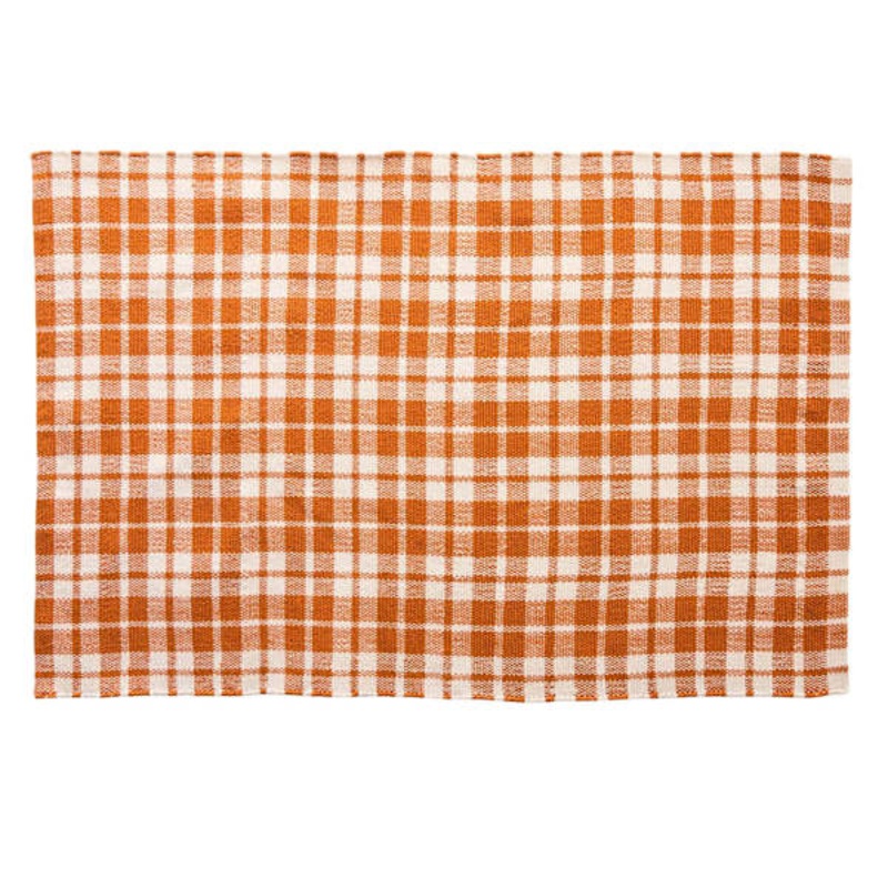 Orange Plaid Layering Mat, 24×36