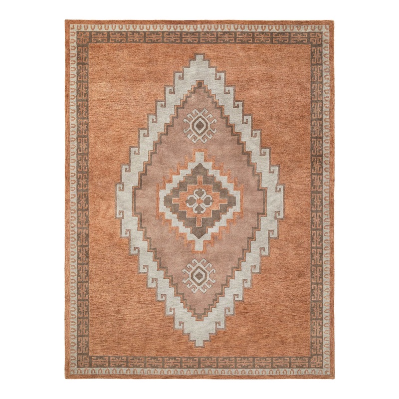 Reverie Isbah Copper Traditional Style Tufted Wool Area Rug