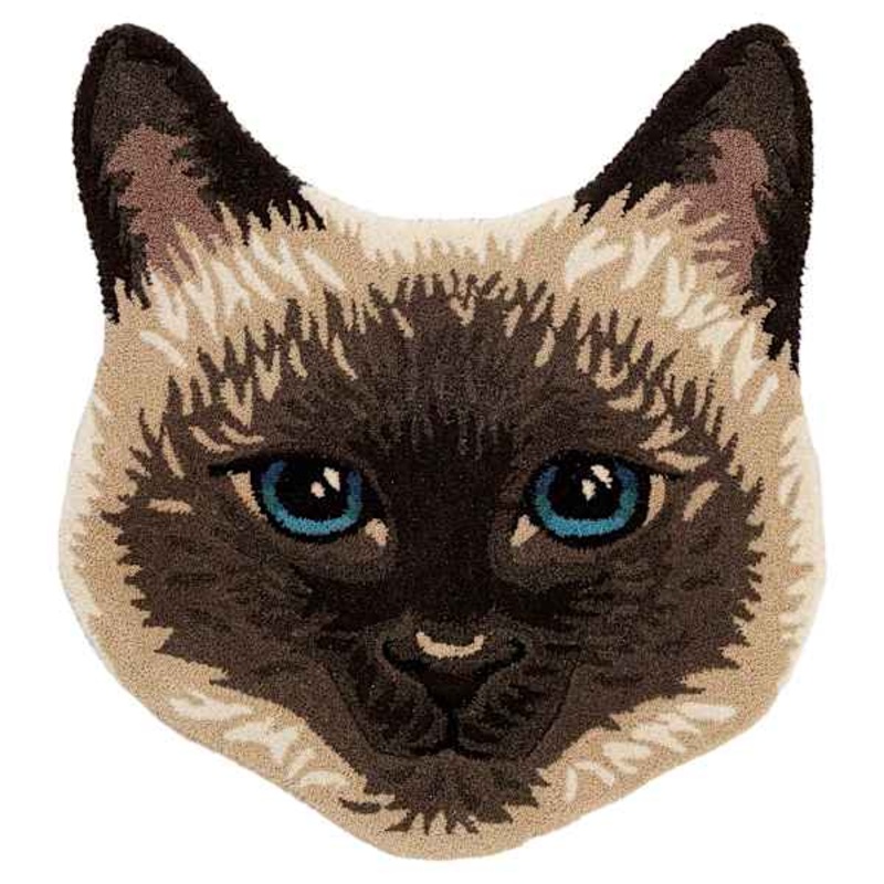 Siamese Cat Shaped Accent Rug, 28×30