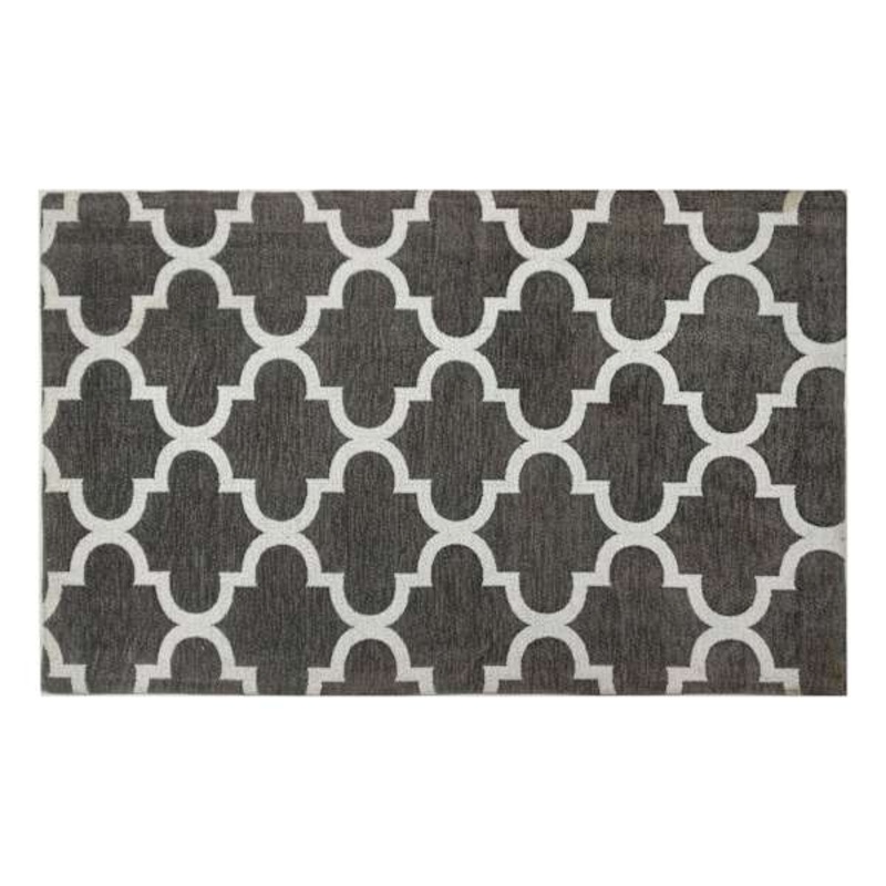Soho Grey Trellis Chenille Accent Rug, 24×40
