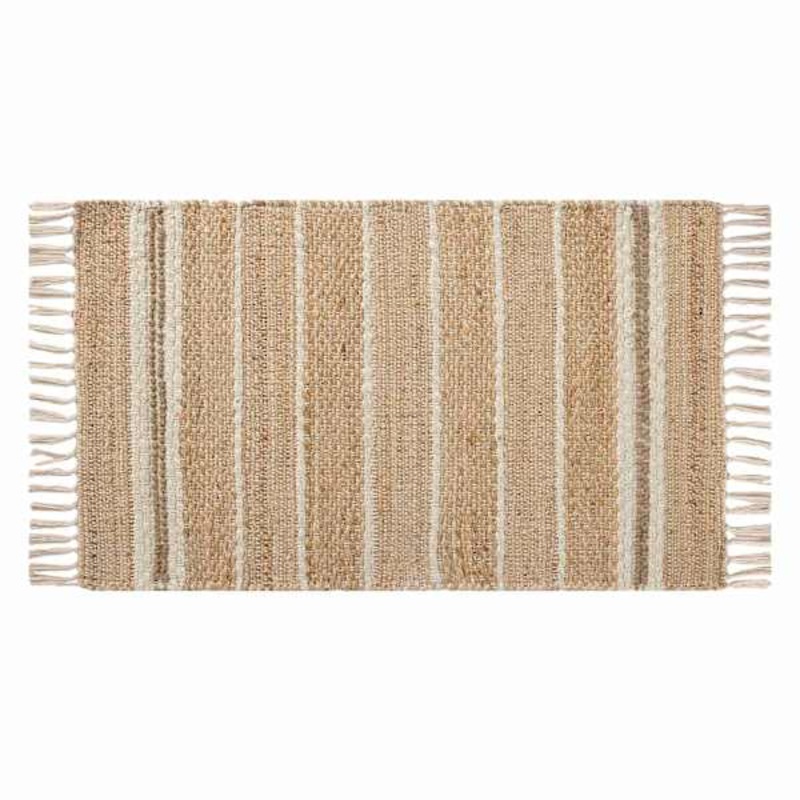 Tao Ivory Jute with Fringe Accent Rug, 27×45