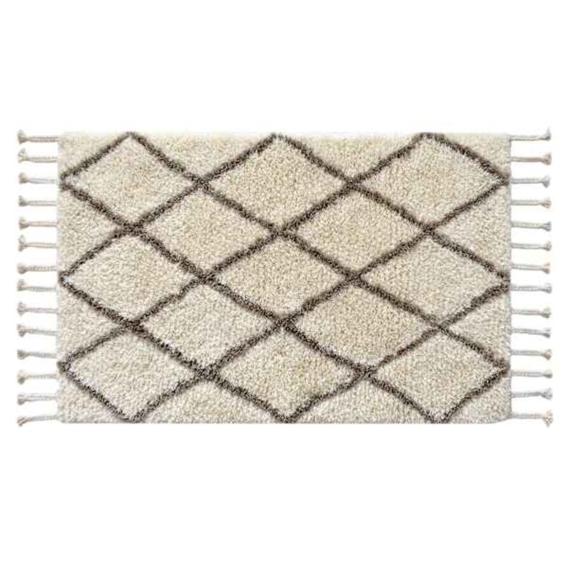 Tracey Boyd Brown & White Wool Diamond Design Accent Rug, 27×45