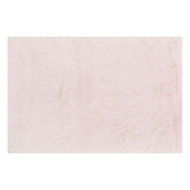 Vale Pink Faux Fur Shag Accent Rug, 2×3