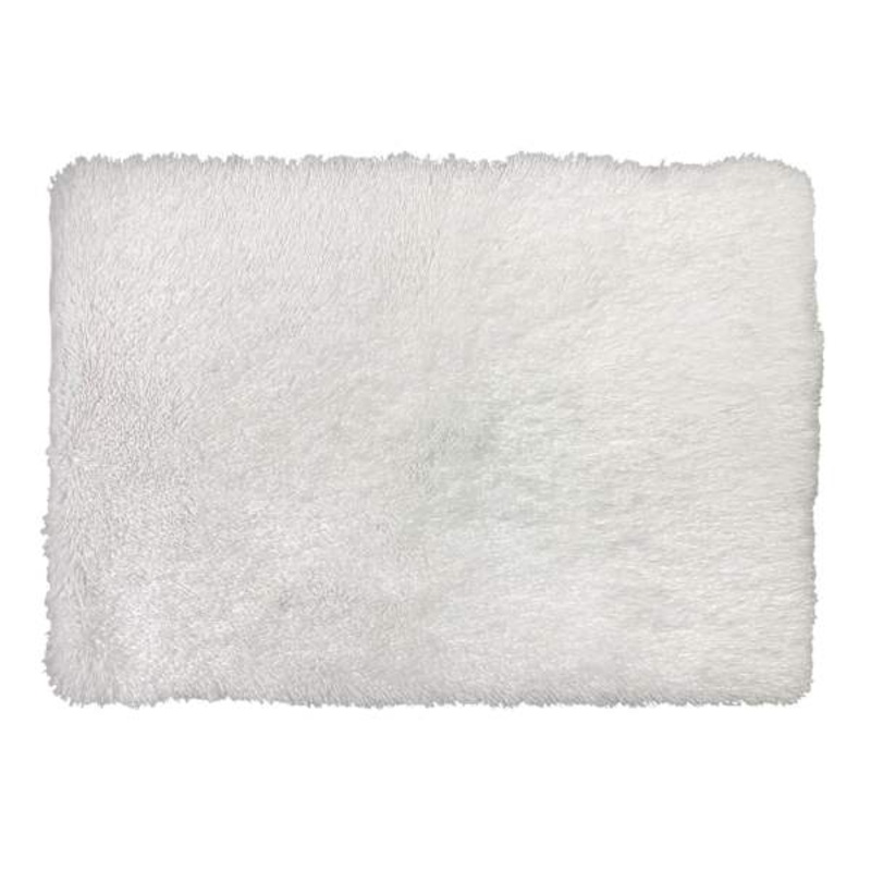 White Faux Fur Accent Rug, 31×44