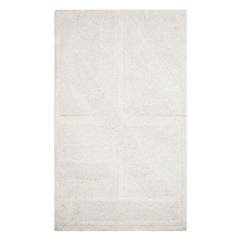 White Geometric High-Low Accent Rug, 27×45
