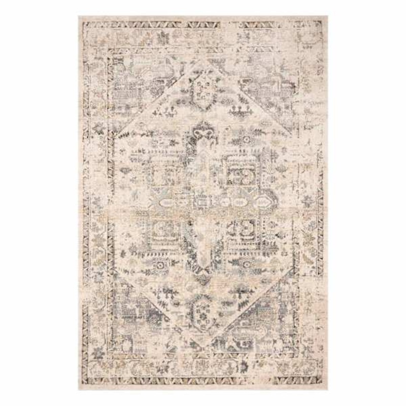 (A433) Cliff Grey Stone Area Rug, 7×10
