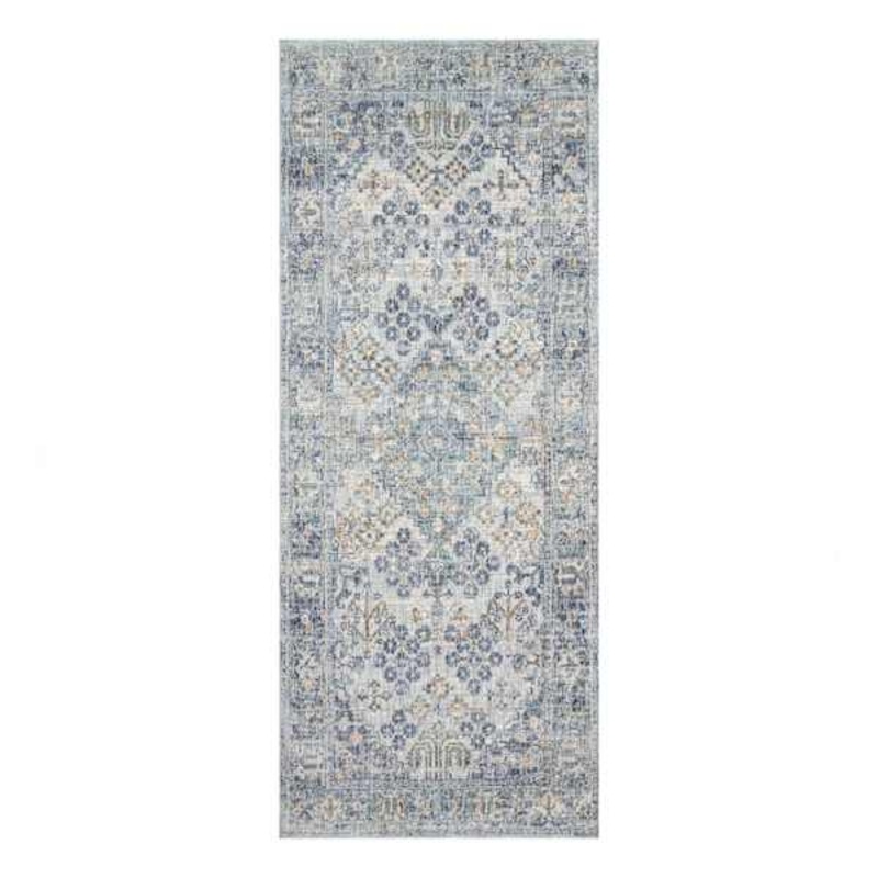 (A436) Honeybloom Penelope Grey Diamond Distressed Look Runner, 2×6