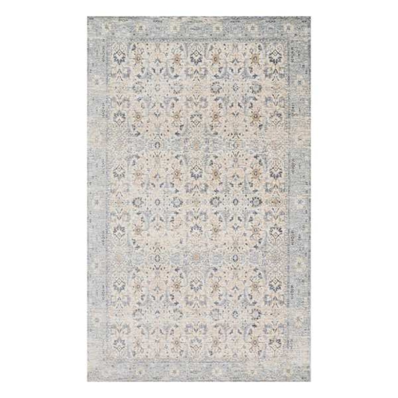(A437) Honeybloom Penelope Distressed Look Grey Area Rug, 5×8