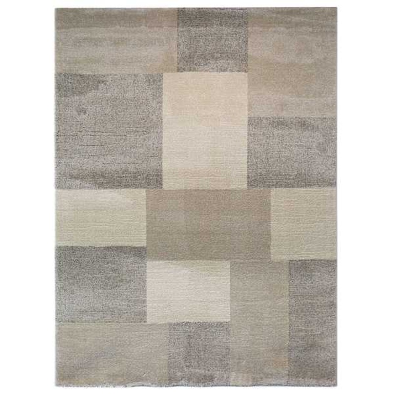 (A444) Siroc Neutral Blocks Area Rug, 8×10