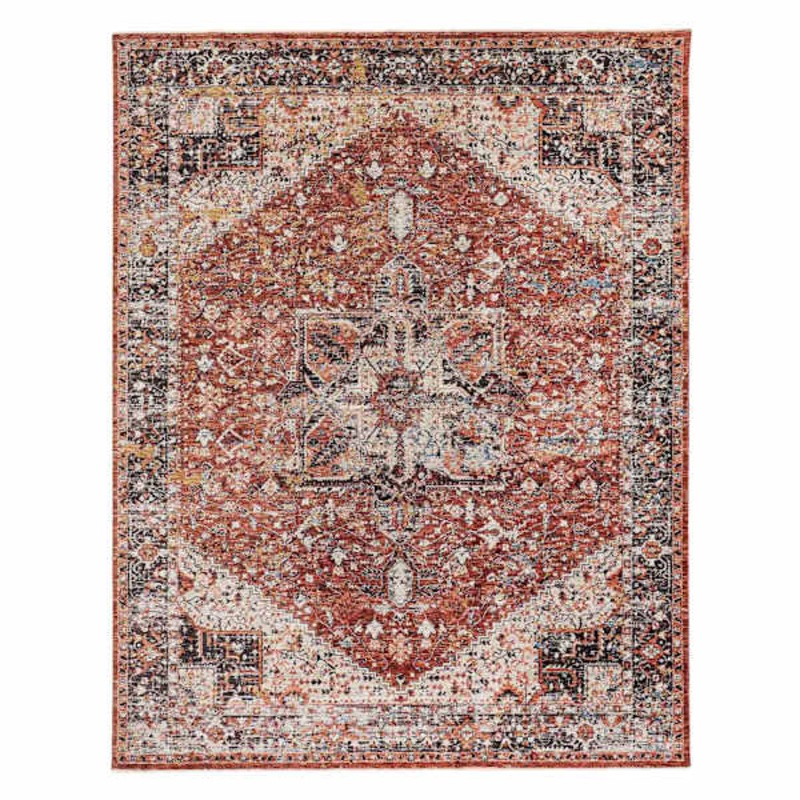 (A447) Capstone Rust Traditional Design Area Rug, 7×10