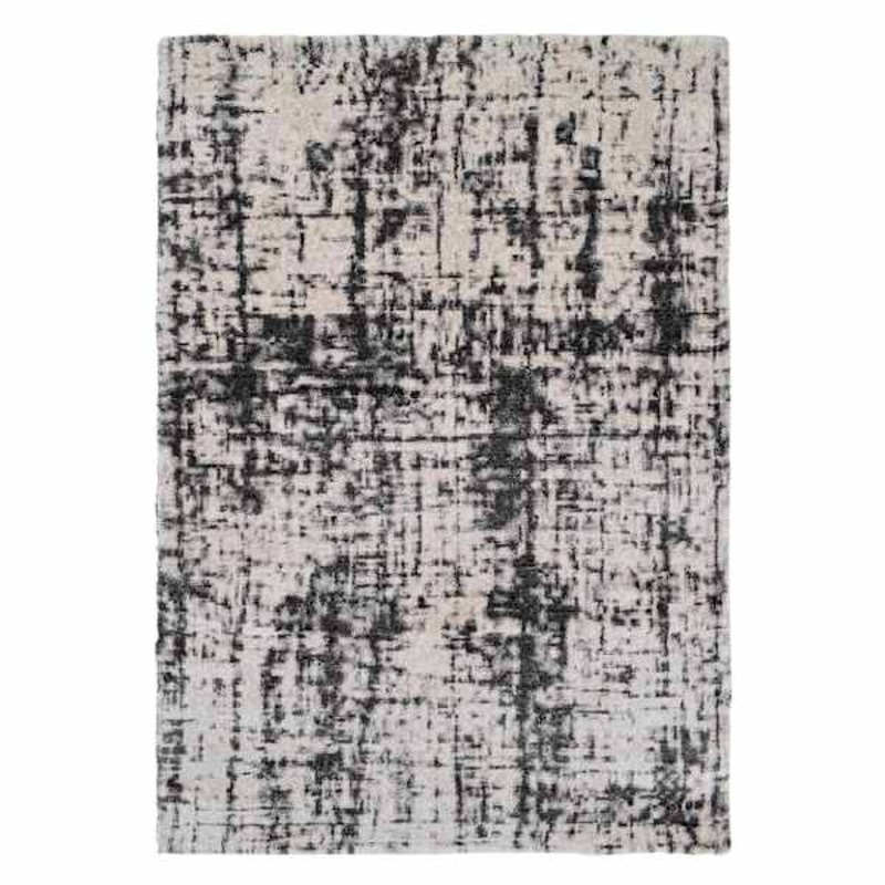 (A456) Raymond Ivory & Grey Dense Ultra Soft Area Rug, 5×8