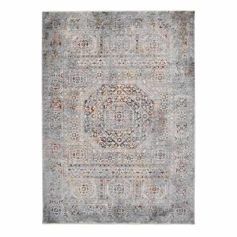 (A462) Blue Multicolor Modern Dense Medallion Area Rug, 8×10