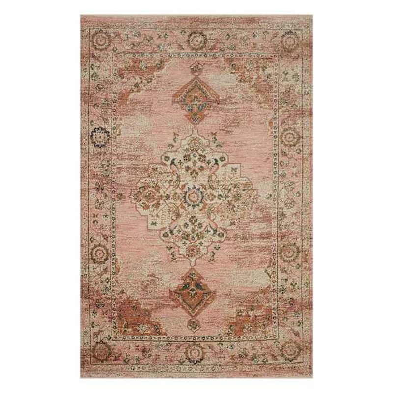(A465) Found & Fable Pink Jeweled Medallion Area Rug, 8×10
