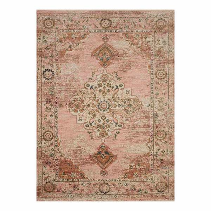 (A465) Found & Fable Pink Jeweled Medallion Area Rug, 9×12