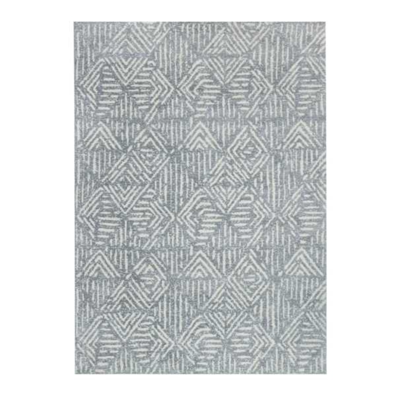 (A470) Mercer Grey Diamond Design Area Rug, 5×7