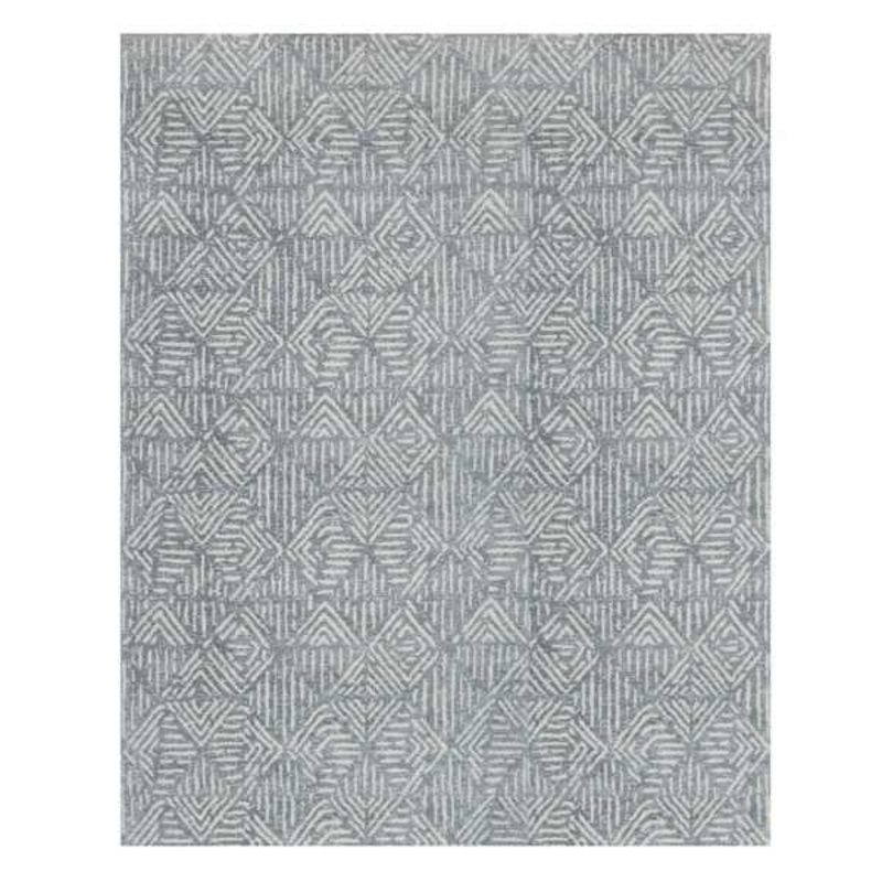 (A470) Mercer Grey Diamond Design Area Rug, 8×10