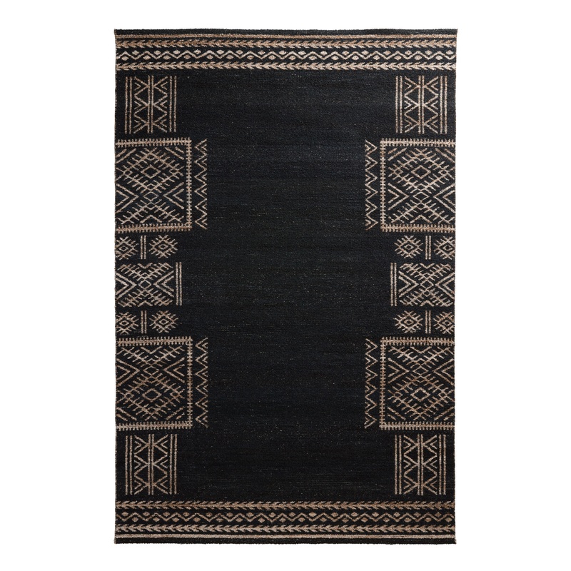 Kavi Black and Tan Indoor Outdoor Rug