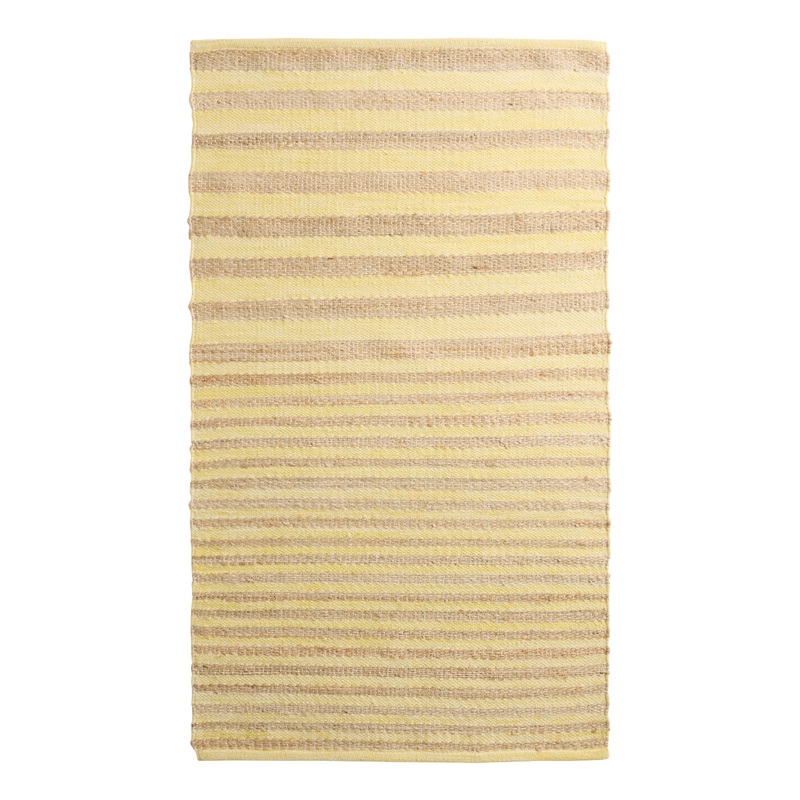 Limoncello Yellow and Natural Stripe Jute and Wool Area Rug