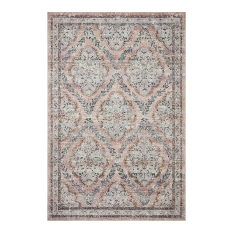 Rifle Paper Co. x Loloi Blush Courtyard Floral Area Rug