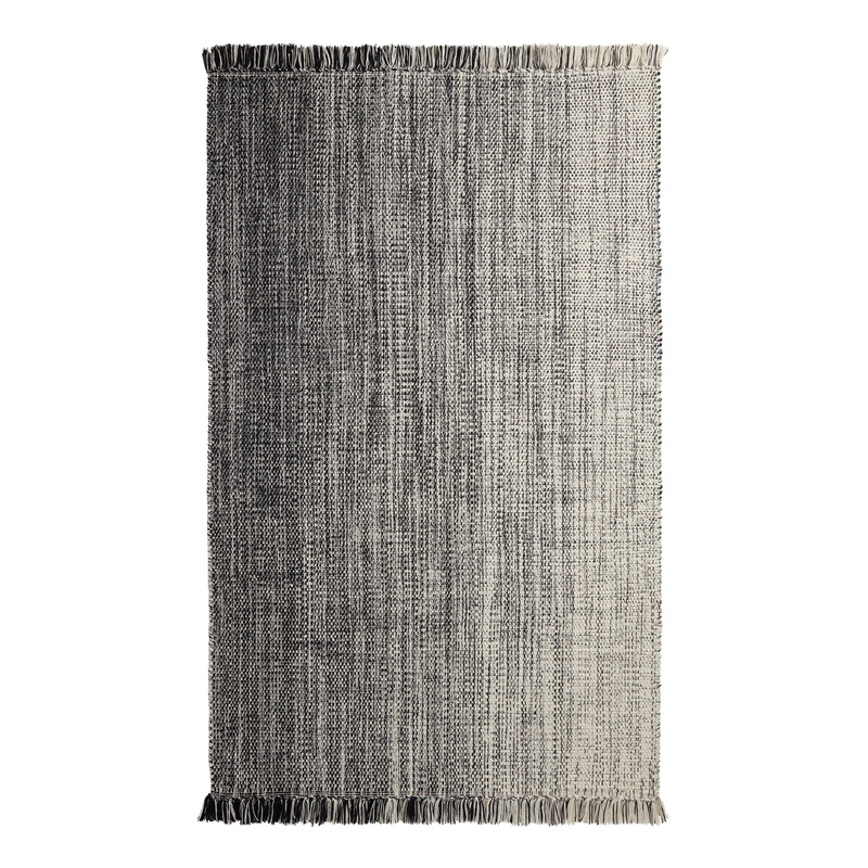 Stockholm Black and White Ombre Sweater Wool Blend Area Rug