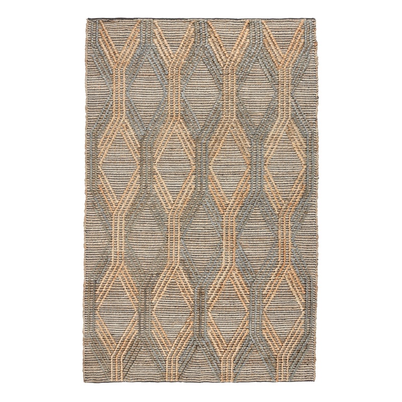 Sylmar Natural And Blue Geometric Jute Area Rug