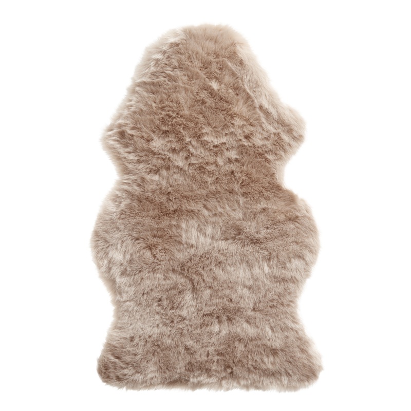 Taupe Faux Sheepskin Area Rug